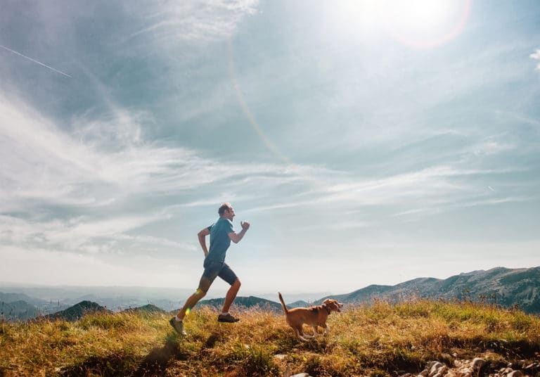 courir avec son chien