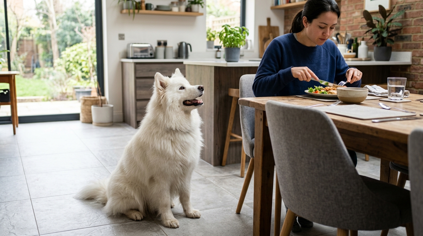 « J’ai toujours cru que mon chien réclamait à table par gourmandise, jusqu’à ce que je comprenne ce que ce comportement signifie vraiment »